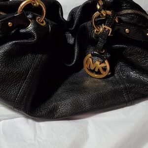 Authentic Michael kors black genuine leather bag